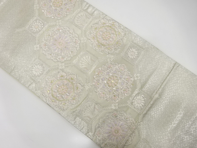 アンティーク　花蜀江模様織り出し袋帯(材料)